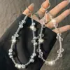 Cadena de Cristal de Lujo y Gama Alta para Teléfono Móvil, Cadena de Mano Tejida a Mano, Cadena Colgante para Funda de Teléfono Móvil, Correa, Colgante para Bolso, Antiperdida