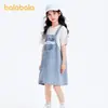 [Mesmo Estilo do Shopping de Propriedade Intelectual da Sanrio] Vestido de Verão Balabala para Meninas 2024 Crianças Maiores Vestido Falso de Duas Peças