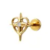 Piercing Labio Murciélago Estrella Corazón Marquise Zirconia Titanio F136 Joyería para Piercing Corporal Aleación de Titanio G23