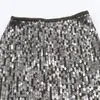 Estilo Europeo y Americano Otoño Comercio Exterior Ropa de Mujer Nueva Moda Versátil Falda de Encaje con Lentejuelas