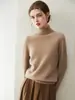 Suéter Delgado 100% Cachemir Otoño e Invierno para Mujer, de Cuello Alto, Moda Casual de Punto, Suéter Base de Cachemir