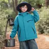 Chaqueta 3 en 1 para Niños, Rompevientos con Capucha Desmontable a Prueba de Viento de Longitud Media para Primavera, Otoño e Invierno, Estilo Funcional para Exteriores