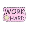 Conjunto de Broches com Frases de Autoencorajamento Rosa Claro Vibe de Roupa para Ir para a Escola Broche de Nicho Presente