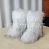 Botas de Nieve de Piel de Zorro, Estilo Otoño e Invierno, Cálidas y Resistentes al Frío, Engrosadas, Talla Grande, Botas de Piel Sintética de Media Caña, Botas de Piel de Moda Europeas y Americanas