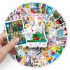 50 Adesivos decorativos para bagagem com personalidade francesa, desenho animado, viagem ao ar livre, marco paisagístico, França