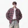 Comércio exterior 2026 outono nova camisa xadrez para homens e mulheres, casual estilo Hong Kong, corte solto, plus size, xadrez, manga longa