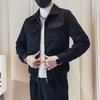Chaqueta Bordada para Hombre 2025 Otoño e Invierno 2023 Nueva Marca de Moda Juvenil Casual Corta Chaqueta de Forro Polar de Piel de Ciervo