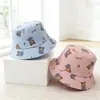 Nuevo Estilo Primavera y Verano Sombrero de Pescador de Dibujos Animados de Oso para Niños, Sombrero de Cubo con Protección Solar para Niños y Niñas, Sombrero de Viaje Lindo y Transpirable
