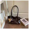 Bolsa minimalista para o dia a dia bolsa plissada da moda 2025 bolsa de ombro única estilo coreano nicho bolsa de axila feminina bolsa de grande capacidade da moda