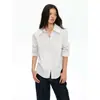 Camisa blanca de rayas BESOBER con cuello, cintura plisada, manga larga, holgada y casual para mujer, estilo otoño