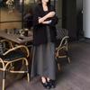 24921 Da Ai Mei Yi Yuan 2026 Otoño Nuevo Conjunto de Chaqueta Holgada y Falda de Alto Grado Estilo Salado para Mujer, Efecto Adelgazante