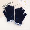 2025 Nuevos Guantes Bordados para Mujer Lindo Oso Sonriente de Dibujos Animados Otoño e Invierno Cálidos y a Prueba de Frío Agujas para Hombres y Mujeres