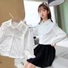 Lazo Lolita Encaje Blanco Estilo Coreano Infantil Combinable para Niña Bebé Dulce Infantil Camisa de Manga Larga Primavera y Otoño