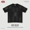 Camiseta de Manga Corta para Hombre, Ropa de Hombre Estilo Retro Europeo y Americano con Estampado Desgastado, Borde Deshilachado Pintado con Spray, Marca de Moda Holgada, Estilo Pareja.