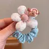 Gomas para el pelo de estilo coreano con lunares y flores para niños, accesorios para el pelo de perro de dibujos animados para niñas, pompones de tela para bebé, cuerdas para el pelo para recoger el cabello