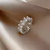 Anillo Abierto de Zirconia Estilo Francés con Perla Hueca, Anillo de Gama Alta de Nicho con Elegancia Vintage, Joyería Versátil para Mujeres