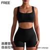 Comercio Exterior Hilo sin Costuras Pantalones de Tres Puntos Pantalones de Yoga Europeos y Americanos Pantalones de Fitness de Cintura Alta Pantalones Cortos Deportivos para Correr Yoga