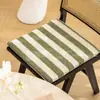 Almofada listrada para cadeira de jantar, capa de cadeira removível e lavável, almofada antiderrapante de chenille em forma de ferradura para sentar por longos períodos no escritório