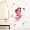 Papel de Parede Desenho Animado Anime Adesivos Princesa Sereia Sala de Estar Quarto de Crianças Quarto de Menina Pintura Decorativa Bolha Autoadesivo
