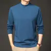 Moletom Liso Clássico Camisa Base Camada Interna Masculina Versátil para o Dia a Dia Gola Meia-Alta Camada Interna Quente Casual Atacado Transfronteiriço