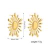 Aretes de Tuerca Europeos y Americanos Transfronterizos de Acero Inoxidable con Diseño de Hilo Plisado Irregular, Aretes Exagerados, Aretes Atmosféricos Avanzados
