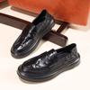 2025 Nuevo Estilo de Verano Negro Versátil Estilo de Negocios Pies No Cansados Suela Suave Superficie Suave Cómodos Cuero Genuino para Hombre Slip-On Estilo para Hombre