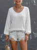 Suéter de punto liso para mujer, bestseller transfronterizo, diseño de jersey con cuello semiredondo, versátil para ir al trabajo, con un suave estilo casual calado.