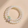 Pulseira de Raiz de Bodhi Natural com Contas de Bodhi de Jade Branco, 108 Contas de Oração Budistas, Pulseira de Lótus de Bodhi, Pode Ser Usada no Pescoço