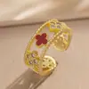 Anillo Exquisito Super Brillante de Circonita para Niñas, Lujo Accesible y Anillo de Apertura Ajustable de Gama Alta, Baño de Oro Real Simple