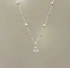 Cadena Clavicular Estilo Clásico Francés de Perlas Redondas Plateadas, Cielo Estrellado con Circonitas, Realza el Cutis y Te Hace Ver Más Delgado, Estilo Exquisito y Minimalista