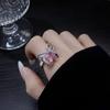 Nuevo traje de lazo rosa caramelo de nicho, sencillo, con pendientes, collar y anillo, diseño moderno con diamantes.