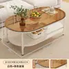 Mesa de Centro Estilo Creme para Sala de Estar, Adequada para Apartamentos Pequenos, Novo Modelo 2026, Mesa Pequena Criativa com Vidro Temperado, Mesa de Centro para Sofá