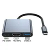 Estación de Acoplamiento Tres en Uno con Carga Pd, Proyección de Pantalla de Teléfono Móvil, Hub USB Tipo-C a HDTV 3 en 1
