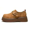 Zapatos de mujer de suela gruesa, de cobertura total, estilo Birkenstock, nuevos para otoño 2026, versátiles, casuales, slip-on, mocasines retro, zapatos de vestir de un solo color estilo Birkenstock