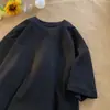 Camiseta de Algodão Puro Pesado para Mulheres, Novo Modelo 2026, Manga Curta de Algodão Penteado, Estilo High Street Coreano, Manga Meia-Manga Branca Pura para Homens