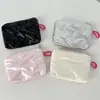 Ins Acolchado Corazón Plateado Linda Cartera para Monedas Pu Color Brillante Bolso Portátil para Cosméticos Cable de Datos Tarjeta de Transporte Bolso para Cosméticos