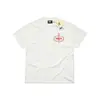 Camiseta de manga corta Corteiz, unisex, estilo streetwear americano, negra con una daga roja en el pecho izquierdo