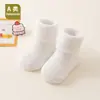 Categoría A Bebé Niño Pequeño Algodón Otoño Invierno Felpa Engrosada Antideslizante Color Sólido Calentador de Piso para Bebé Calcetines de Piso para Caminar Venta al por Mayor 6