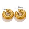 Brincos de Argola de Moda com Fio para Mulheres, Argolas de Orelha Geométricas em Forma de C Estilo Retrô Francês, Aço Inoxidável Banhado a Ouro 18K Versátil