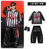 Ropa de Calle de Hip Hop de Moda para Niños Conjunto de Disfraz de Baile Rayado Negro para Niños Hip Hop Chicas Atuendo de Presentación Genial y Atractivo Masculino