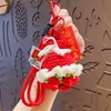 Llavero Colgante de Florero de Lana Tejido a Mano Colgante para Llavero de Mochila Escolar de Pareja Regalo del Día de San Valentín