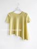 Novas Blusas Casuais de Moda com Pregas de Qualidade para Armário Feminino Estilo Japonês e Coreano Camisetas Assimétricas com Efeito Emagrecedor Manga Curta