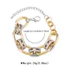 Tendência da moda geométrica exagerada de personalidade europeia e americana corrente de metal combinando cor pulseira clavícula joia simples versátil