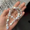 Perlas de Agua Dulce Naturales Lisas, de Colores, con Forma de Botón, Tipo Moneda, una Cadena de aproximadamente 38 cm de Largo, Aproximadamente 32 Piezas