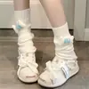 Cubiertas de Calcetines con Capas Estilo Lolita con Lindo Moños y Pequeños Huesos, Calentadores de Pierna Versátiles de Dibujos Animados Dopamina