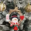 Decorações de Natal guirlanda de Papai Noel de madeira pingente laço com Sino anel de madeira ornamentos para pendurar atacado