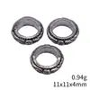 11x11x4mm 0.94g Plata Antigua Colgante DIY Directo del Fabricante Anillo Redondo Texturizado Cuenta con Agujero Grande