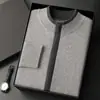 Suéter de cachemira grueso de lujo para hombre, chaqueta de punto casual de negocios con bloques de color y cárdigan de cuello alto