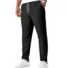 Pantalones Largos Transpirables Rectos Multicolores con Cordón de Lino Imitación Estilo Europeo y Americano, Bambú Delgado, Holgados, para Casa, Casual, Deportivos, en Stock