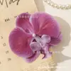 Orquídea Phalaenopsis Artificial, Flor Falsa Realista de Gama Alta con Textura Similar a la Película, Cabeza de Flor Decorativa, Flor Artificial para Arreglo de Escena y Arte Floral